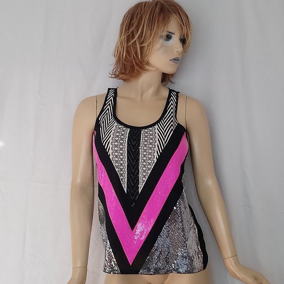 EXPRESS Multi-Color Beaded Front Tank Cami Top Sz XS/S  SEXY! - Picture 1 of 8